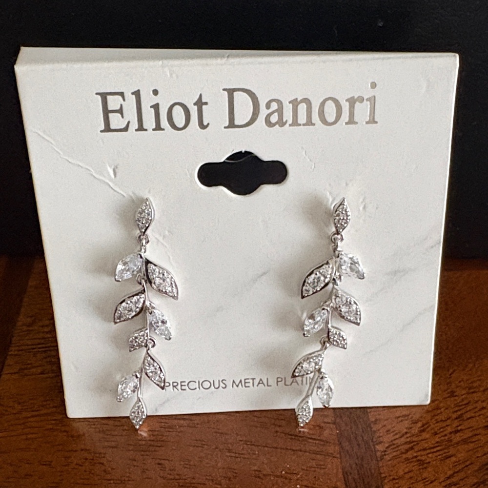 Eliot Danori Silver Leaf Dangle Earrings
